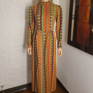 Vintage 1960's Maxi Dress M/L